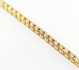 Bracciale Tennis in Oro Giallo con Diamanti 2,44 ct con certificazione gemmologica GEM TECH 18kt (750)