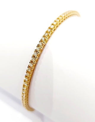 Bracciale Tennis in Oro Giallo con Diamanti 2,44 ct con certificazione gemmologica GEM TECH 18kt (750)