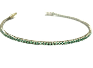 Bracciale tennis Smeraldi 3,25 ct in Oro Bianco 18 kt (750)