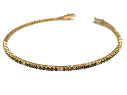 Bracciale tennis Diamanti neri 4,00 ct e bianchi 0,36 ct in Oro Rosa 18 kt (750)