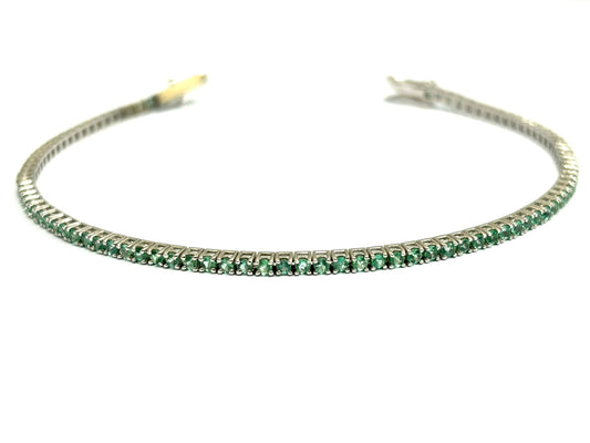 Bracciale tennis Smeraldi 3,25 ct in Oro Bianco 18 kt (750)