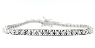 Bracciale Tennis in Oro Bianco con Diamanti 3,31 ct con certificazione Gemmologica AIG Milan 18 kt (750)