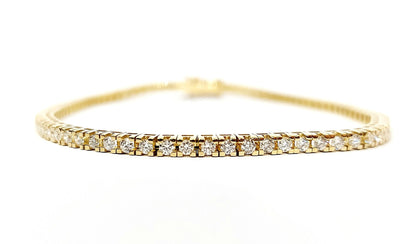 Bracciale Tennis in Oro Giallo con Diamanti 2,44 ct con certificazione gemmologica GEM TECH 18kt (750)