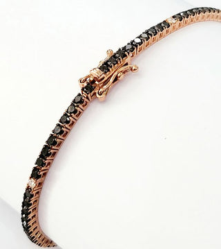 Bracciale Tennis in Oro Rosa con Diamanti Fancy Black 3,40 ct e Bianchi 0,45 ct 18 kt (750)