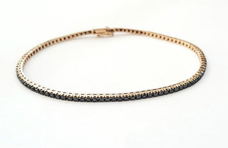 Bracciale Tennis Crieri Poesia in Oro Rosa con Diamanti Black 2,00 ct 18 kt (750)