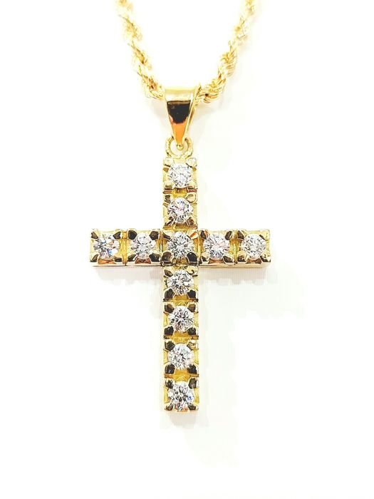 Collana con pendente con Diamanti 0,77 ct in Oro Giallo 18 kt (750)