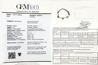 Collana a cuore con Diamanti ct 4,65 in Oro Bianco con certificazione gemmologica Gem Tech 18 kt -750