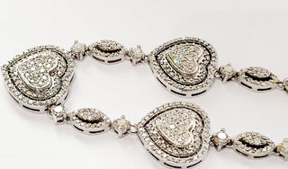 Collana a cuore con Diamanti ct 4,65 in Oro Bianco con certificazione gemmologica Gem Tech 18 kt -750