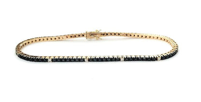 Bracciale Tennis in Oro Rosa con Diamanti neri 1,70 ct e bianchi 0,30 ct 18 kt (750)