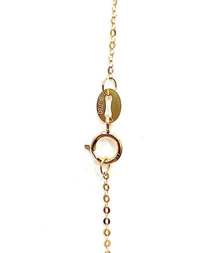 Collana  pendente modello punto luce specchiato Diamante 0,06 ct in Oro Bianco e Oro Giallo 18 kt - 750