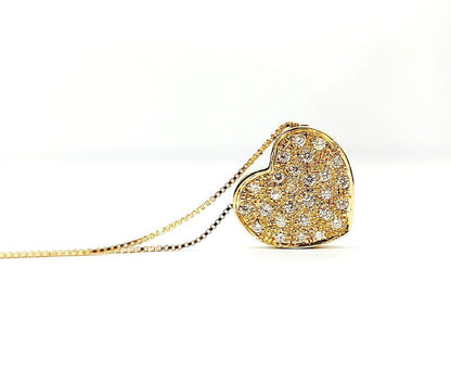 Collana pendente cuore con Diamanti 0,69 ct in Oro Giallo 18 kt (750)