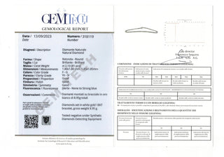 Bracciale Tennis Astralia in Oro Bianco con Diamanti 2,10 ct Certificazione Gemmologico GEM-TECH 18 kt (750)