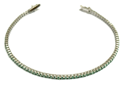 Bracciale tennis Smeraldi 3,25 ct in Oro Bianco 18 kt (750)