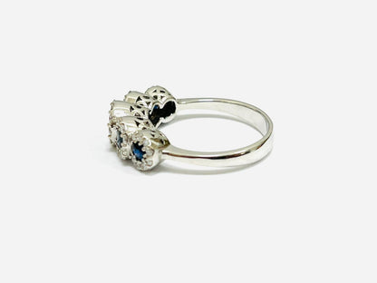 Anello Astralia veretta magic con zaffiri 0,80 ct e diamanti 0,65 ct in oro bianco 18 kt