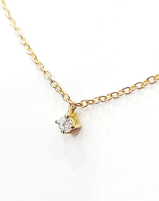 Collana punto luce Crieri Poesia con Diamante 0,05 ct in Oro Giallo 18 kt (750)