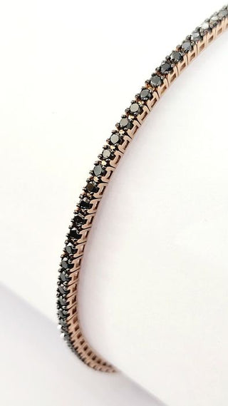 Bracciale Tennis Crieri Poesia in Oro Rosa con Diamanti Black 2,00 ct 18 kt (750)