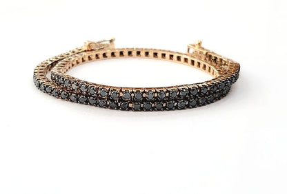 Bracciale Tennis Crieri Poesia in Oro Rosa con Diamanti Black 2,00 ct 18 kt (750)