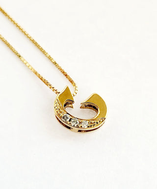 Collana e pendente lettera personalizzabile "C" con Diamanti 0,05 ct in Oro Giallo 18 kt (750)