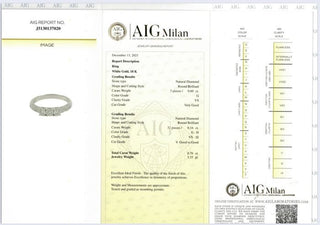 Anello Trilogy in Oro Bianco con Diamanti 0,76 ct con certificazione gemmologica AIG Milan 18 kt (750)