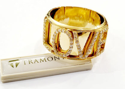 Anello a fascia "Love" by Tramontano in Oro Giallo e Diamanti ct 0,96 18 kt (750)