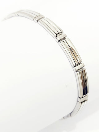 Bracciale Oro bianco 18 kt-750 piastre lavorate Uomo