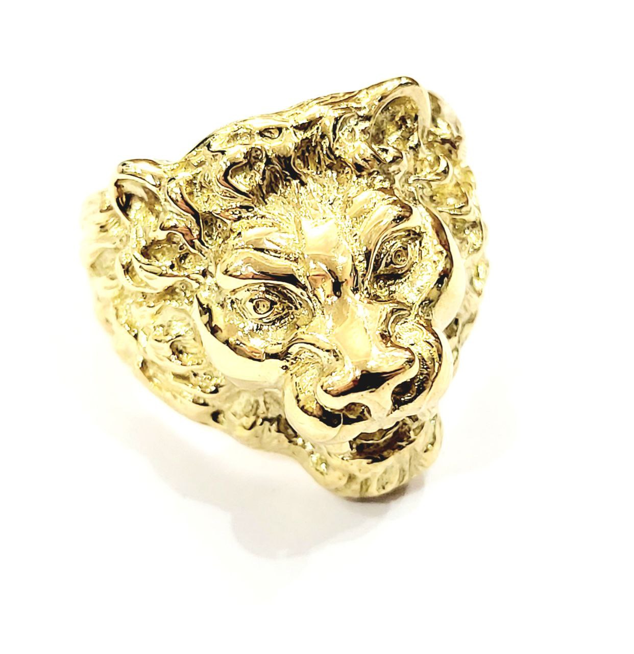 Anello testa di leone a fascia in Oro Giallo 18 kt (750)