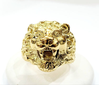 Anello testa di leone a fascia in Oro Giallo 18 kt (750)