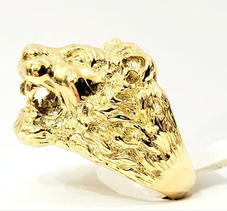 Anello testa di leone a fascia in Oro Giallo 18 kt (750)