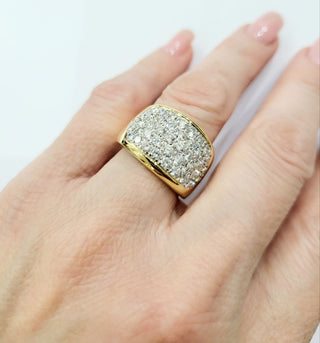 Anello a fascia in Oro Bianco e Oro Giallo con Diamanti ct 3,08 18 kt (750)