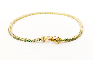 Bracciale Tennis Astralia in Oro Giallo con Smeraldi 2,45 ct e Diamanti 0,14 ct 18 kt (750)