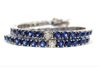 Bracciale Tennis Astralia in Oro Bianco con Zaffiri blu 8,55 ct e Diamanti bianchi 0,70 ct 18 kt (750)