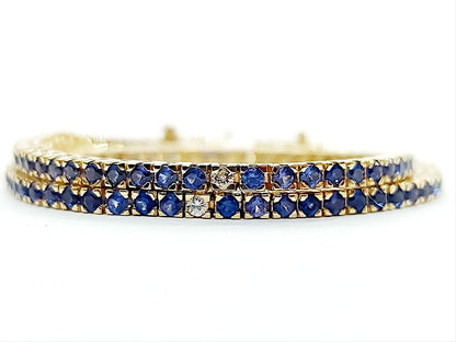 Bracciale Tennis Astralia in Oro Giallo con Zaffiri 2,94 ct e Diamanti 0,17 ct 18 kt (750)