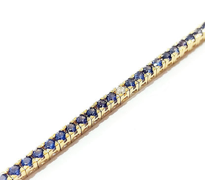 Bracciale Tennis Astralia in Oro Giallo con Zaffiri 2,94 ct e Diamanti 0,17 ct 18 kt (750)