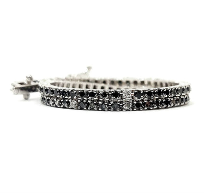 Bracciale Tennis Astralia in Oro Bianco con Diamanti neri 1,98 ct e bianchi 0,10 ct 18 kt (750)