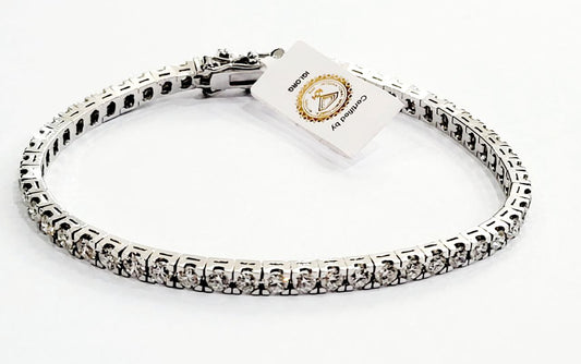 Bracciale Tennis Oro Bianco Astralia con Diamanti 6,00 ct con certificazione Gemmologica IGI 18 kt (750)