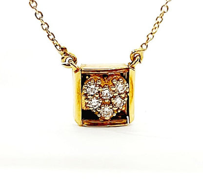 Collana  pendente  Donna  Oro Giallo 18kt-750 Diamanti 0,18 ct