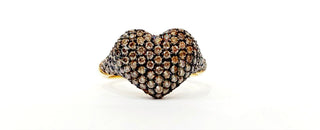Anello cuore con Diamanti Light Brown ct 0,90 in Oro Giallo con certificazione gemmologica Gem Tech 18 kt (750)