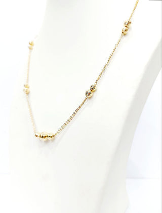 Collana collier Donna con sfere sfacettatte Oro Giallo 18 kt -750