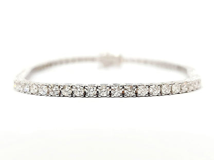 Bracciale Tennis "Astralia" a filo in Oro Bianco con Diamanti 3,50 ct con certificazione gemmologica GEM TECH 18kt (750)