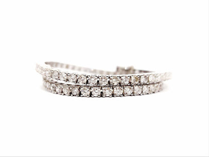 Bracciale Tennis "Astralia" a filo in Oro Bianco con Diamanti 3,50 ct con certificazione gemmologica GEM TECH 18kt (750)