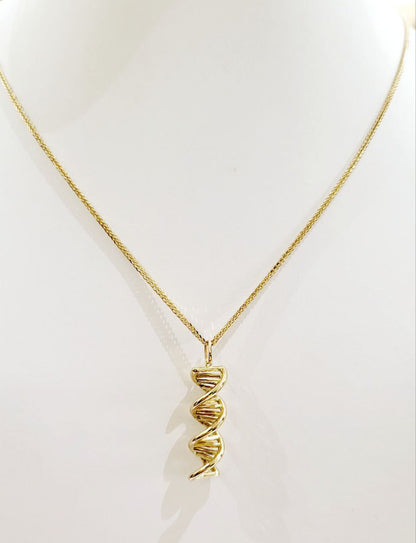 Collana e pendente molecola DNA in Oro Giallo 18 kt (750)