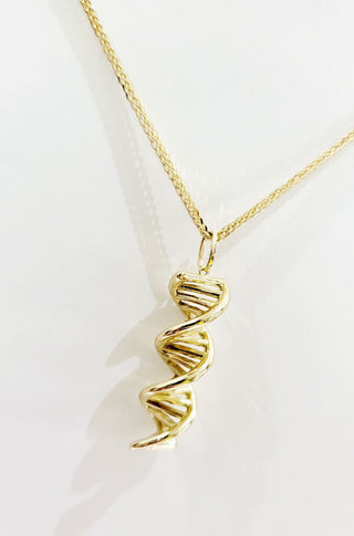 Collana e pendente molecola DNA in Oro Giallo 18 kt (750)