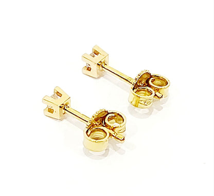 Orecchini punto luce tornito con Diamanti 0,14 ct in Oro Giallo 18 kt (750)