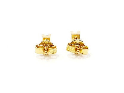 Orecchini punto luce tornito con Diamanti 0,14 ct in Oro Giallo 18 kt (750)