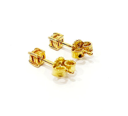 Orecchini punto luce a filo con Diamanti 0,14 ct in Oro Giallo 18 kt (750)