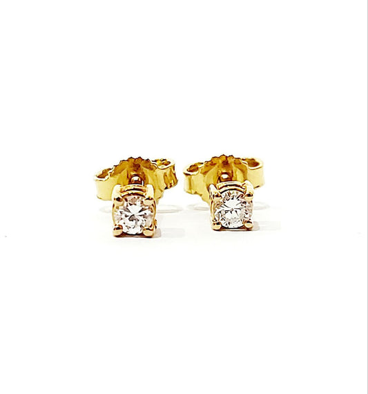 Orecchini punto luce a filo con Diamanti 0,30 ct in Oro Giallo 18 kt (750)