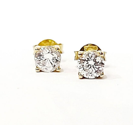 Orecchini punto luce a filo con Diamanti 0,60 ct in Oro Giallo 18 kt (750)