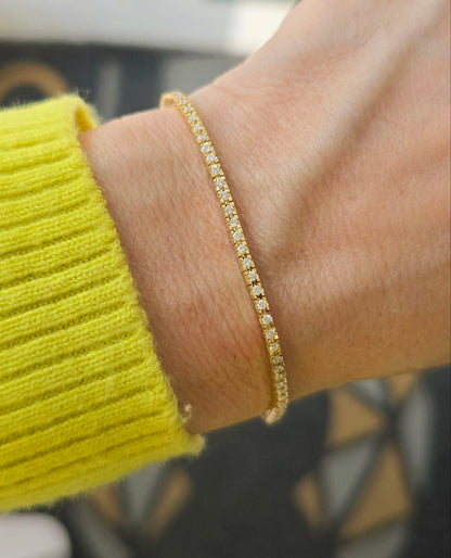 Bracciale tennis con Diamanti 1,10 ct in Oro Giallo 18 kt (750)