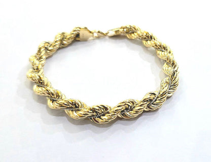 Bracciale semirigido maglia funetta intrecciata con filo in Oro Bianco lavorato in Oro 750-18kt - 18,50 cm