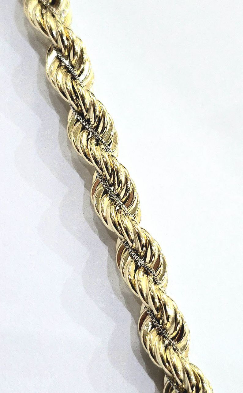 Bracciale semirigido maglia funetta intrecciata con filo in Oro Bianco lavorato in Oro 750-18kt - 18,50 cm